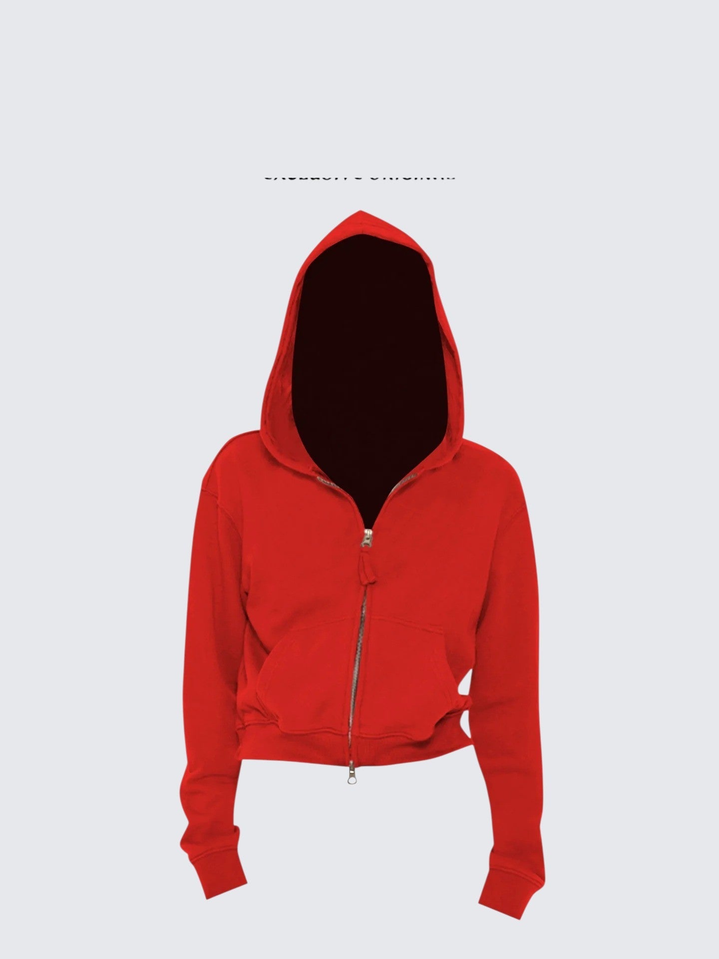 Red Heavy Zip Sweatshirt Jacket Women