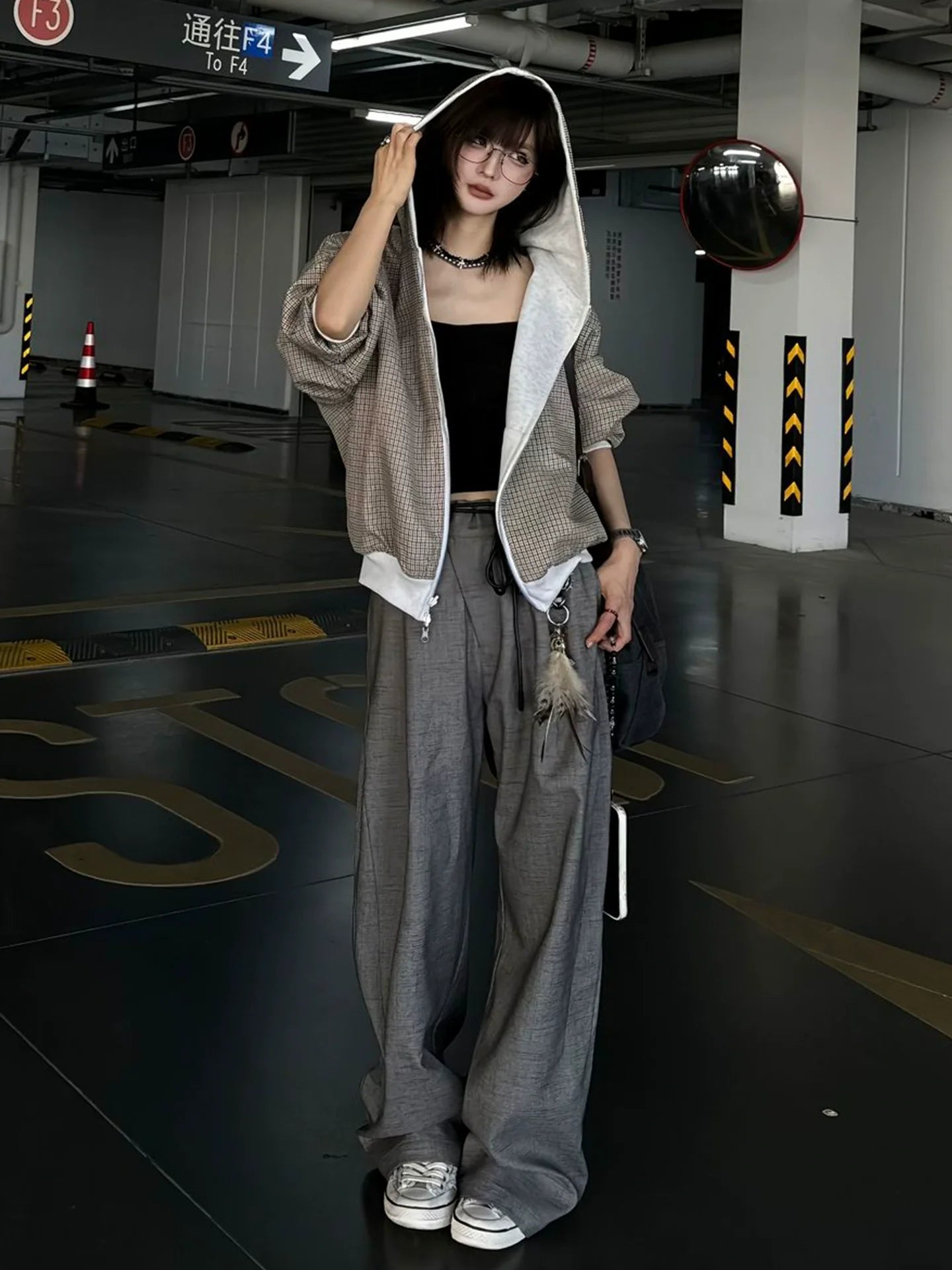 Reversible Houndstooth Hoodie