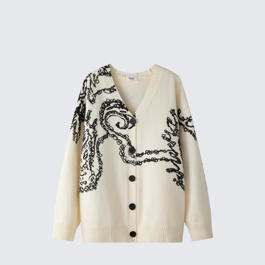 V-Neck Lazy Knit Cardigan