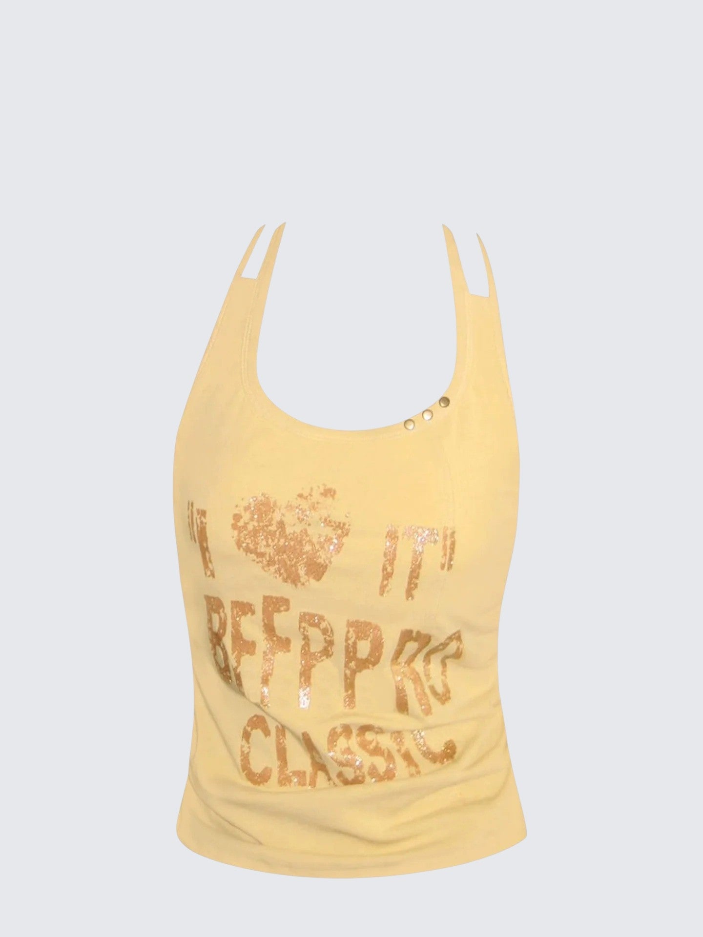 Halter Letter Print Slim Fit Cami Top