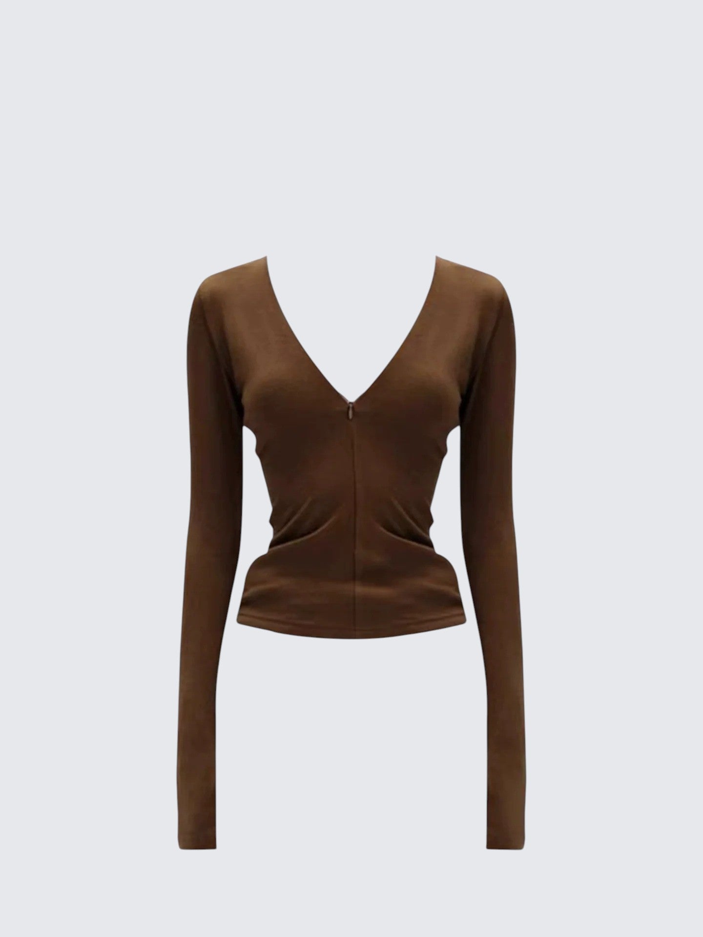 V-Neck Layered Button Long Sleeve Tee Women