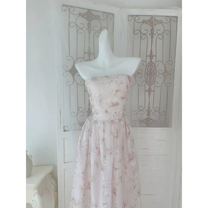 Floral Tale Strapless Floral Removable Strap Gown Dress