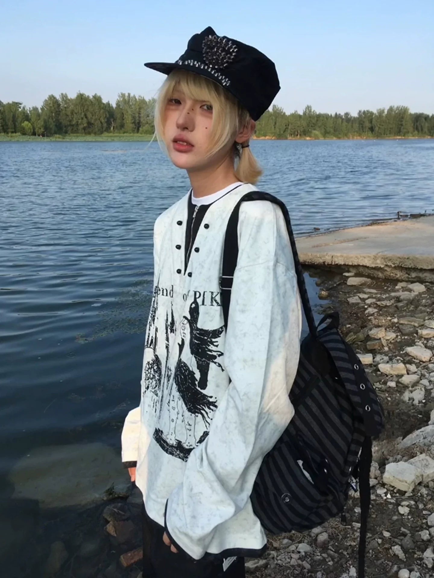 Y2K Knight Castle Fake Two Piece Hoodie