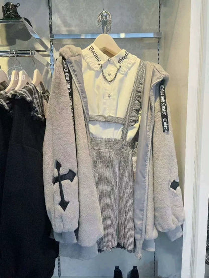 Teddy Ear Hoodie Faux Fur Coat