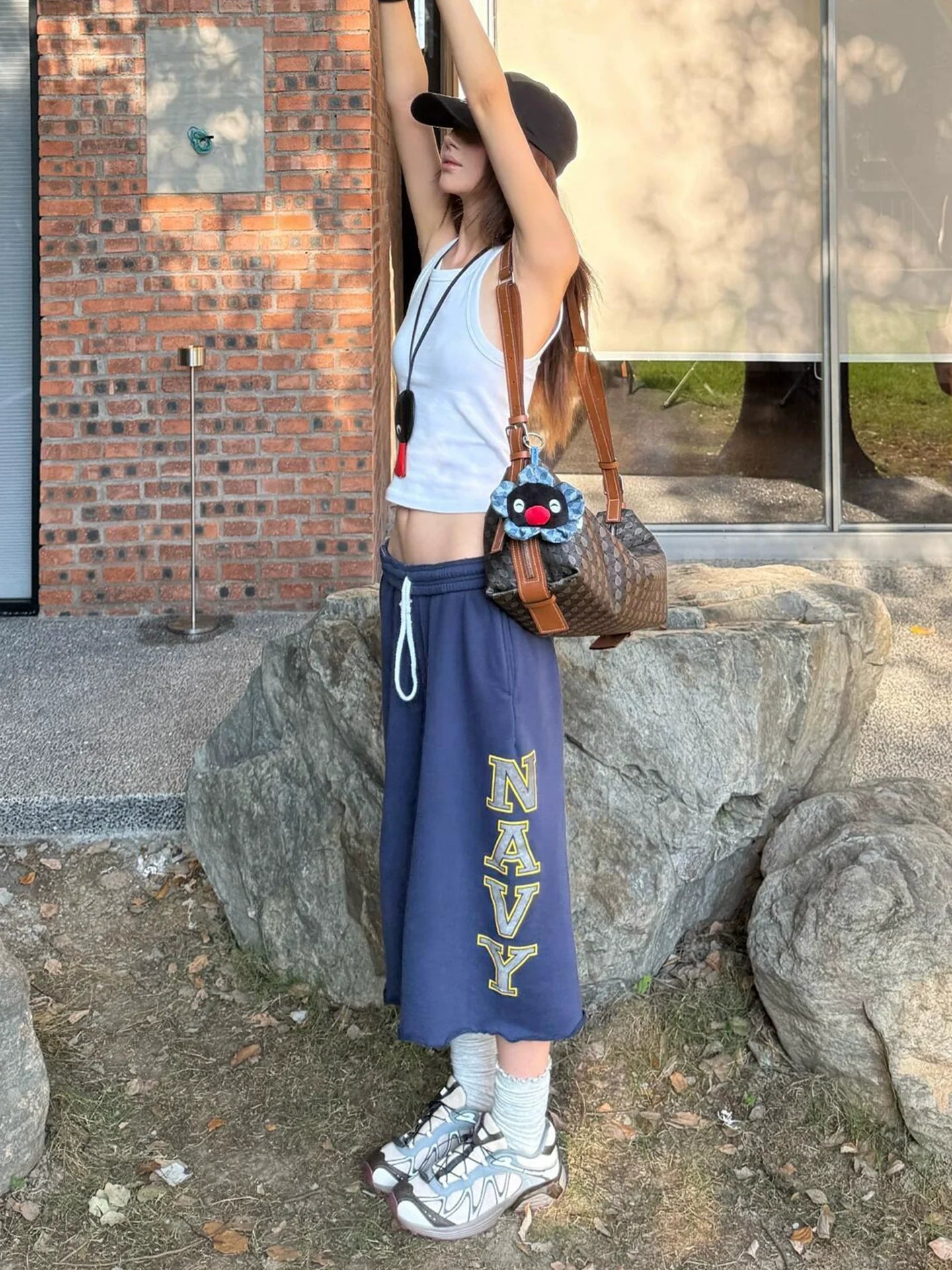 Vintage Baggy Cropped Pants for Summer Streetwear