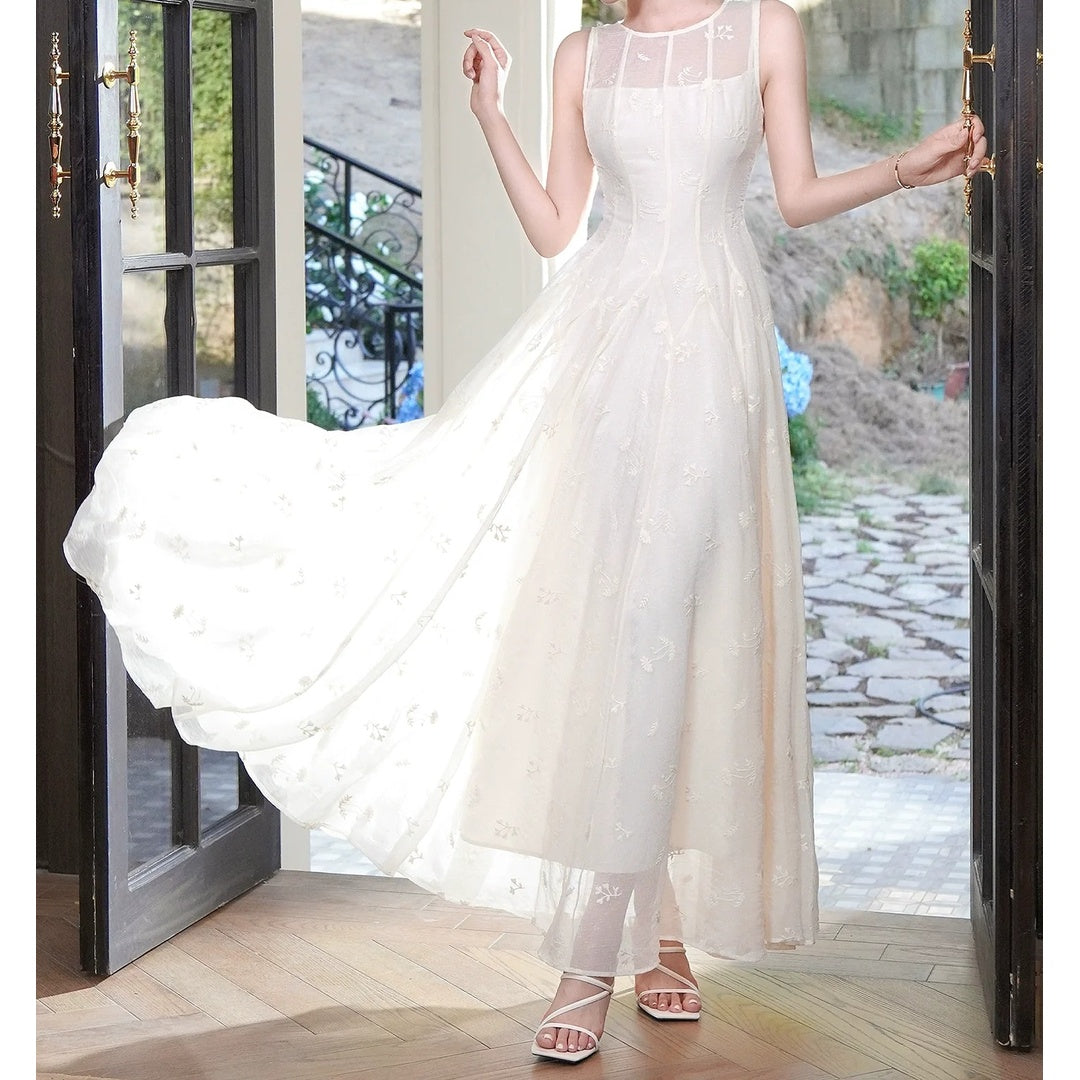 French Slim Sleeveless Elegant Gown Dress