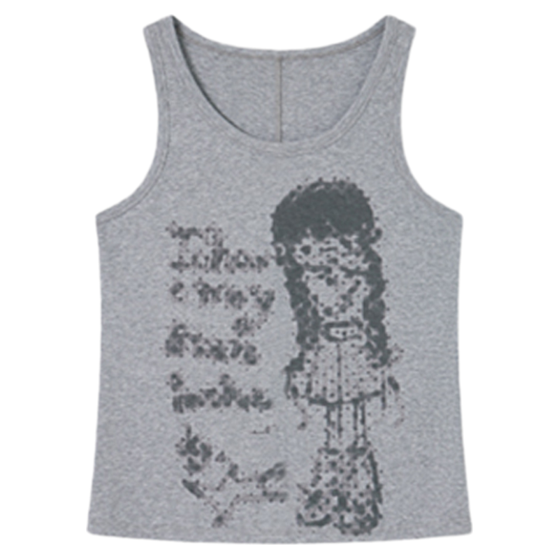 Y2K Star Girl Print Two-Piece Long Sleeve Tee Layered Vest Set