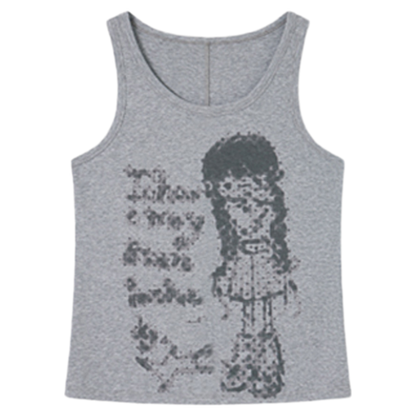 Y2K Star Girl Print Two-Piece Long Sleeve Tee Layered Vest Set