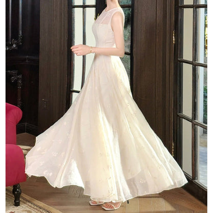 French Slim Sleeveless Elegant Gown Dress