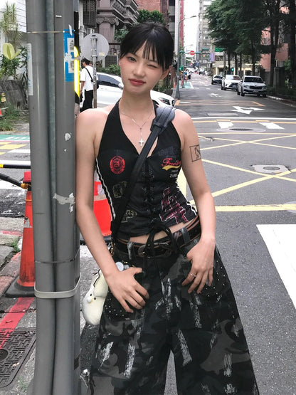 Retro Sports Jersey Cami Adjustable Tank Top