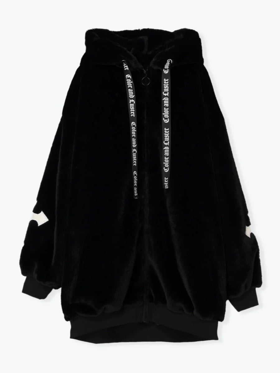Teddy Ear Hoodie Faux Fur Coat