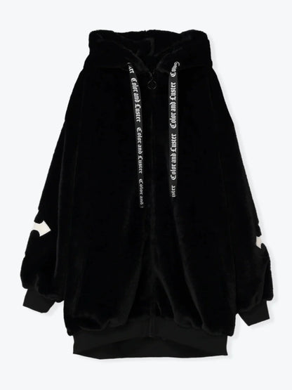 Teddy Ear Hoodie Faux Fur Coat