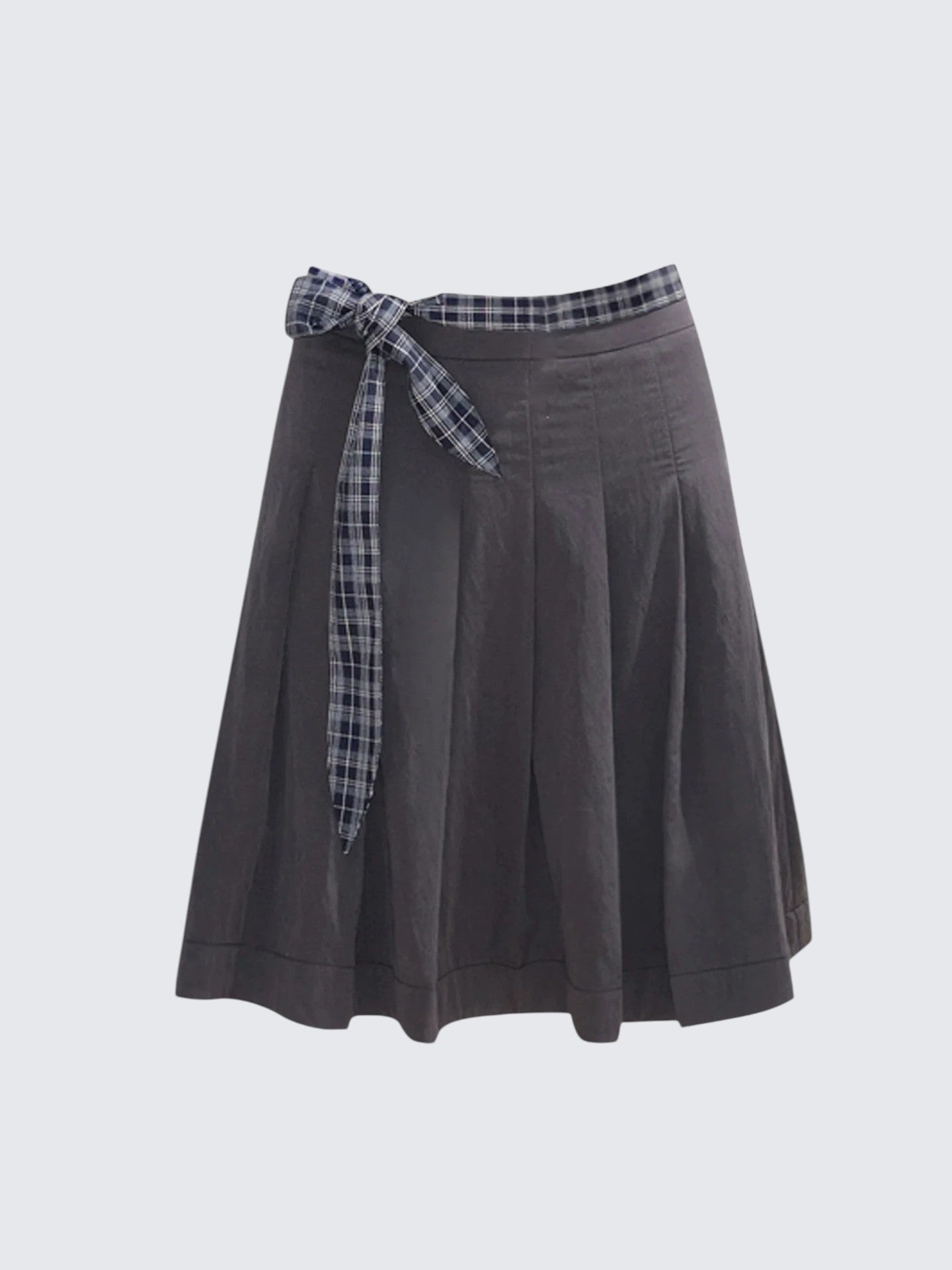 Vintage Lace-Up Pleated Skirt