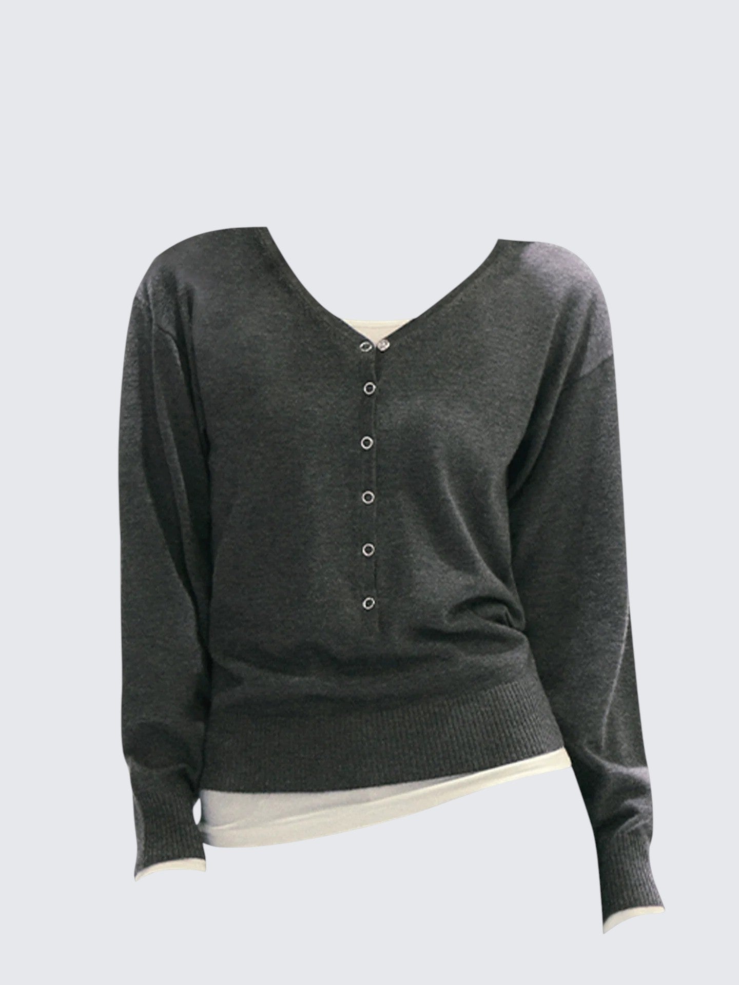 American V-neck Knit Cardigan