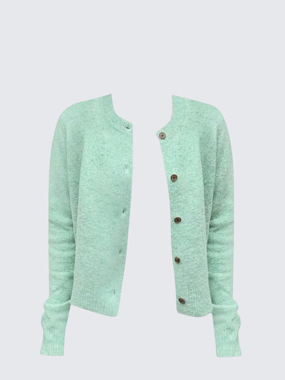 Iridescent Green Knit Cardigan
