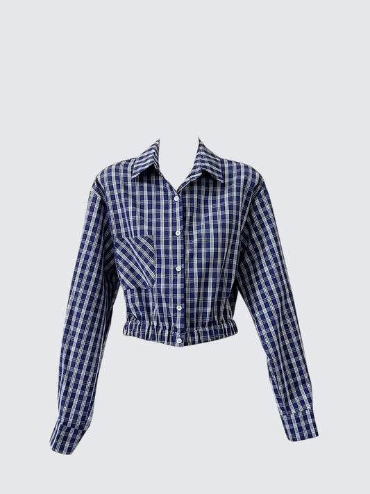 Plaid Cropped Shirt Women