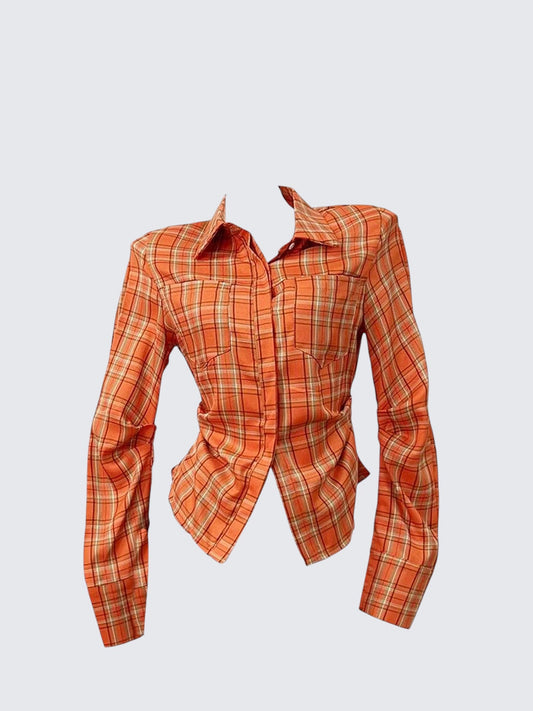 Plaid Waist Shirt Women