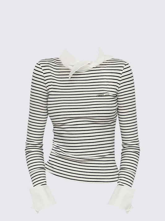 Bow Stripe Layered Tee