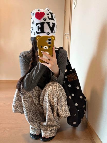 Korean Relaxed V-Neck Long Sleeve Tee  Sheer Slub Cotton Loose Fit Top