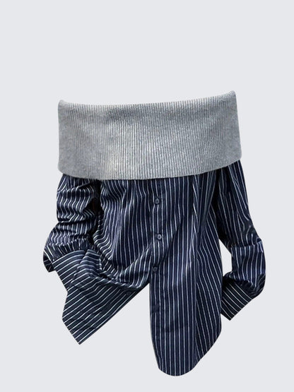 Korean Off Shoulder Knit Shirt