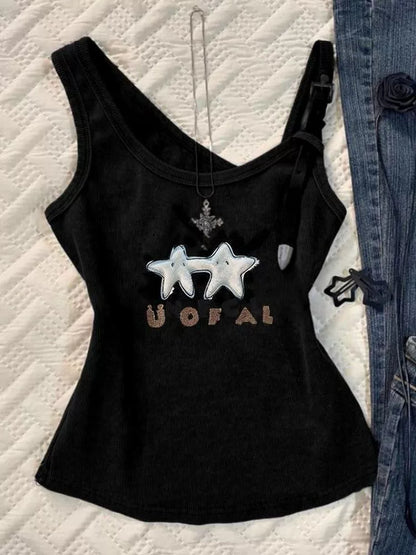 Green American Vintage Light Subculture Y2K Tank Top