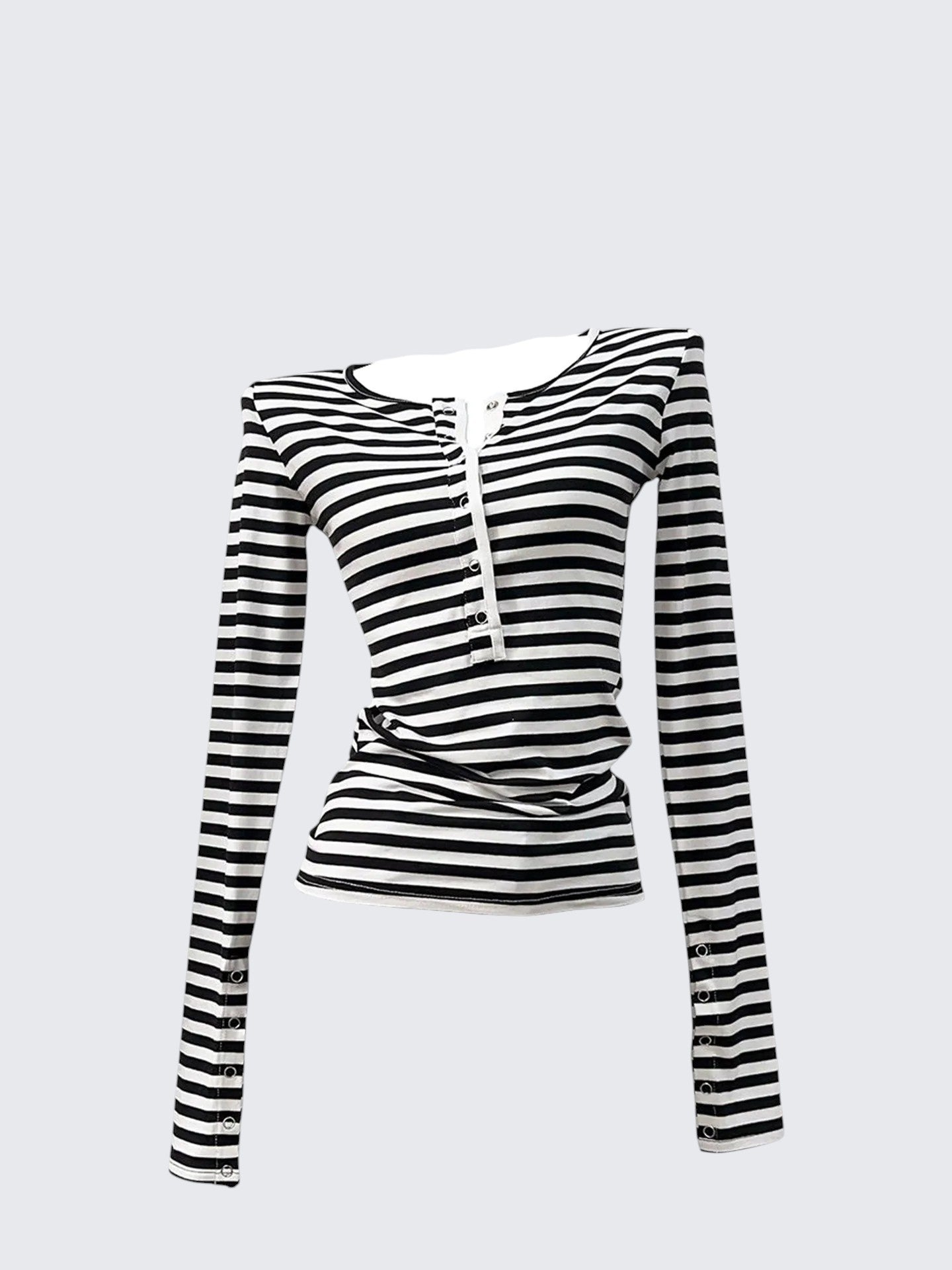 Retro Henley Stripe Tee Women