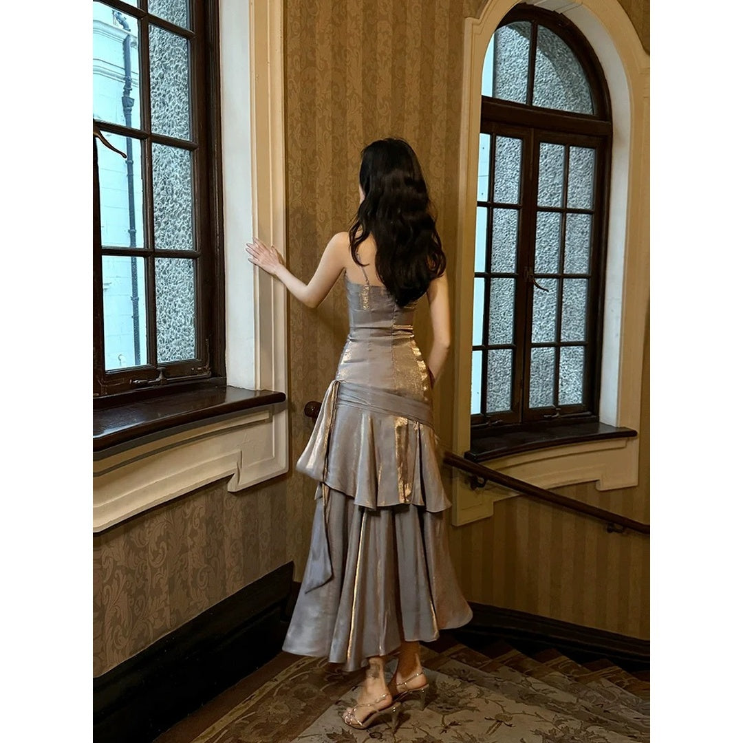 Mermaid Blue Gray Butterfly Gown Dress – Adult Luxury Dress