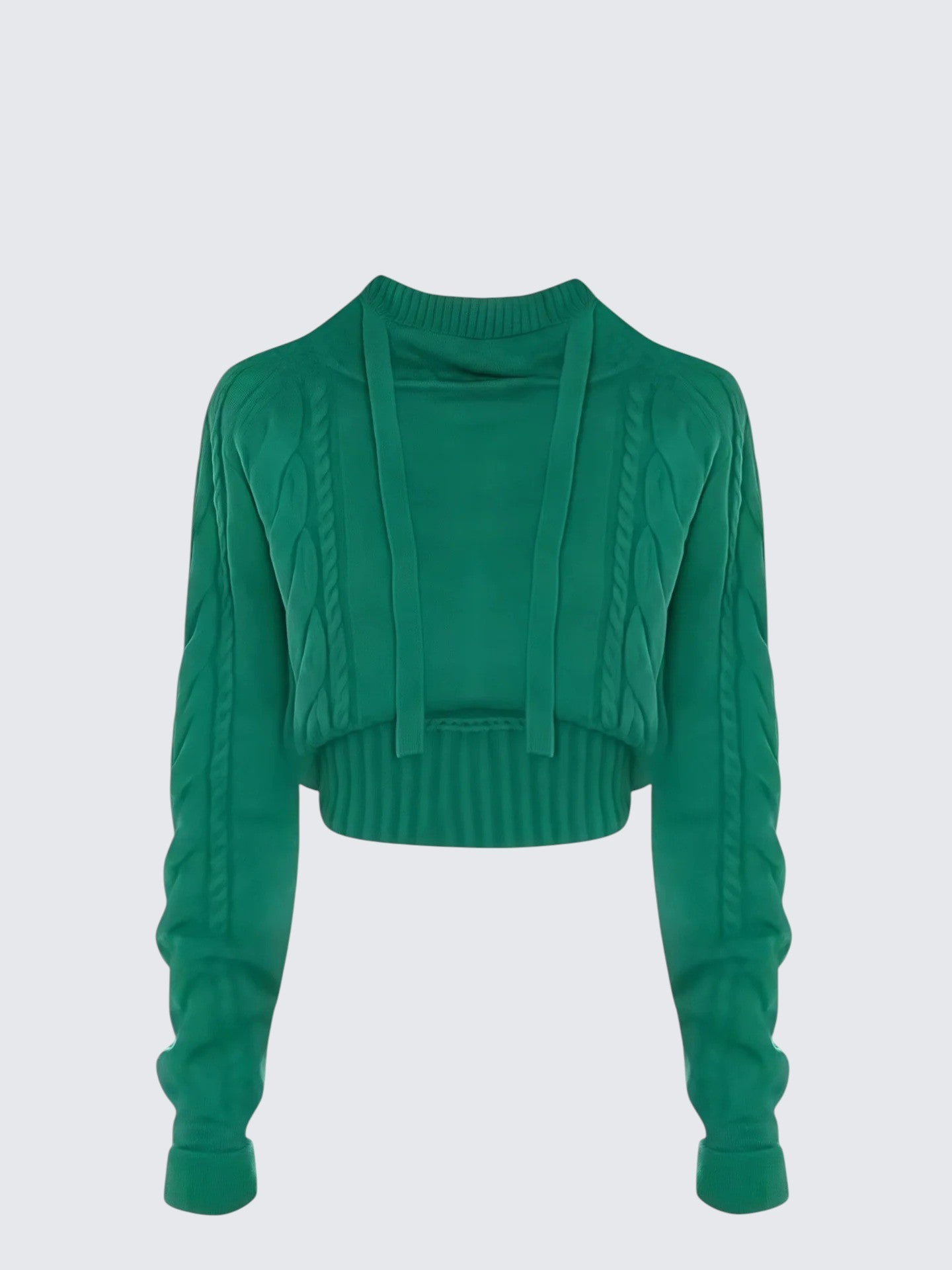 Korean Twist Knit Hoodie Women