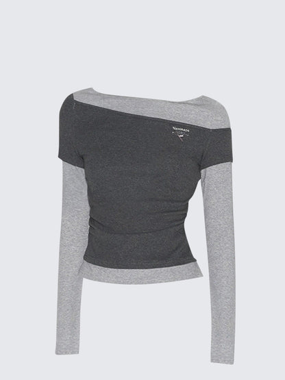 American Vintage Asymmetric Faux Two-Piece T-Shirt