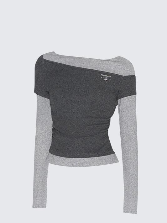 American Vintage Asymmetric Faux Two-Piece T-Shirt