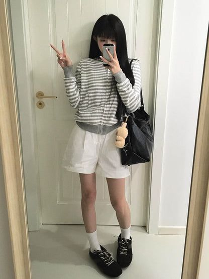 Korean Stripe Knitted Cardigan