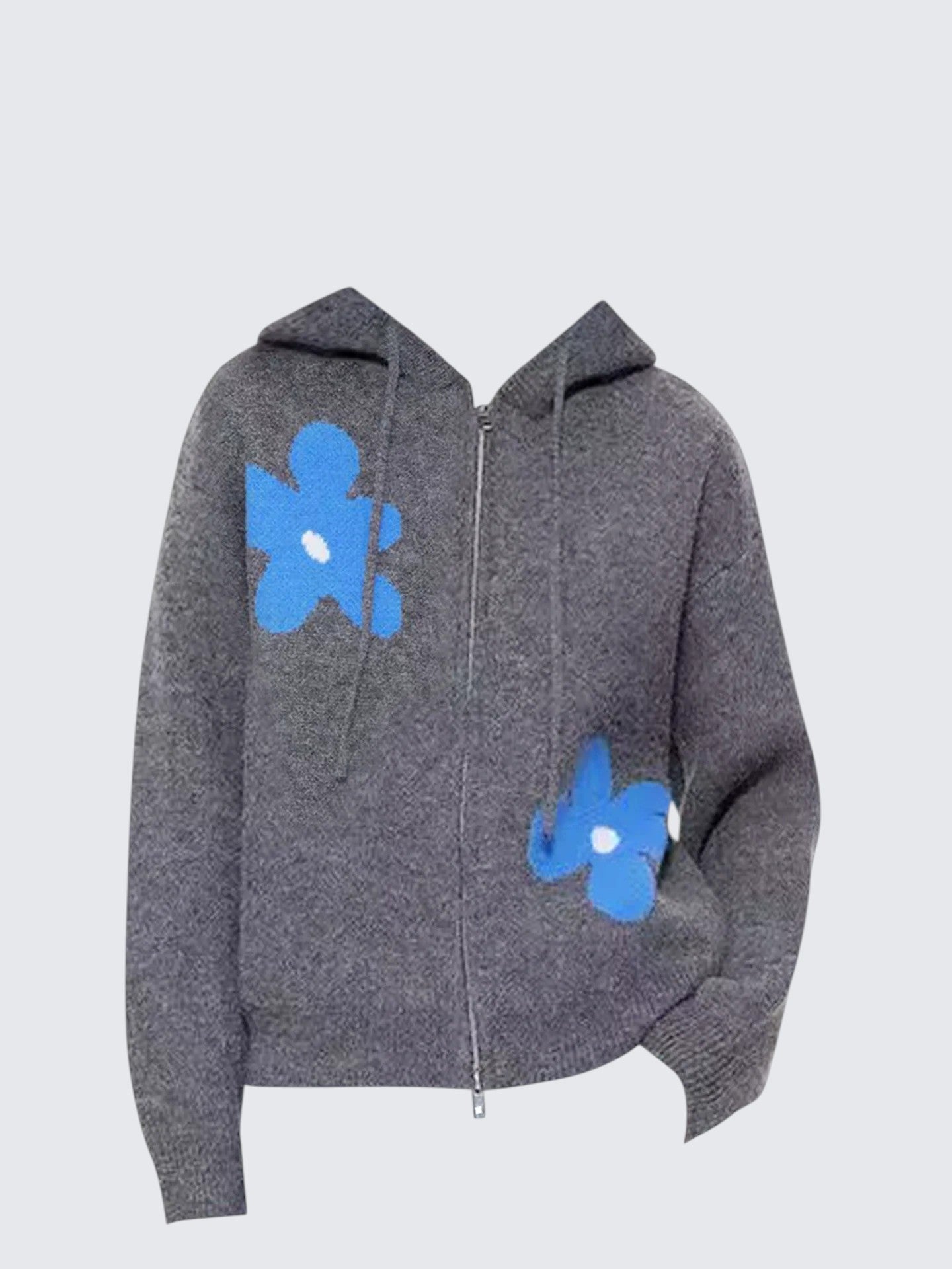 Floral Hooded Knit Cardigan