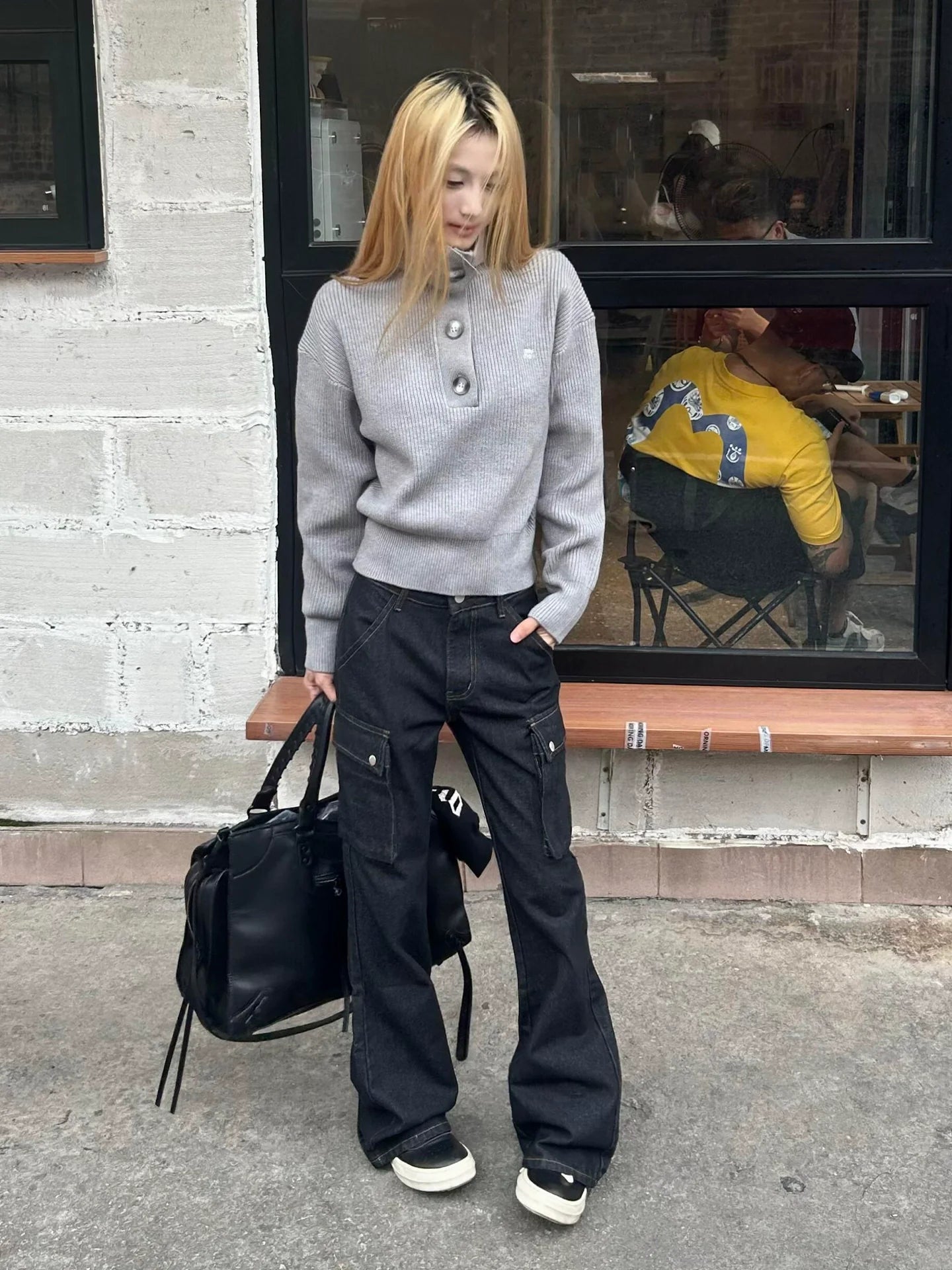 Relaxed High Neck Sweater