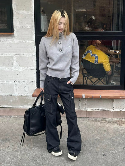 Relaxed High Neck Sweater