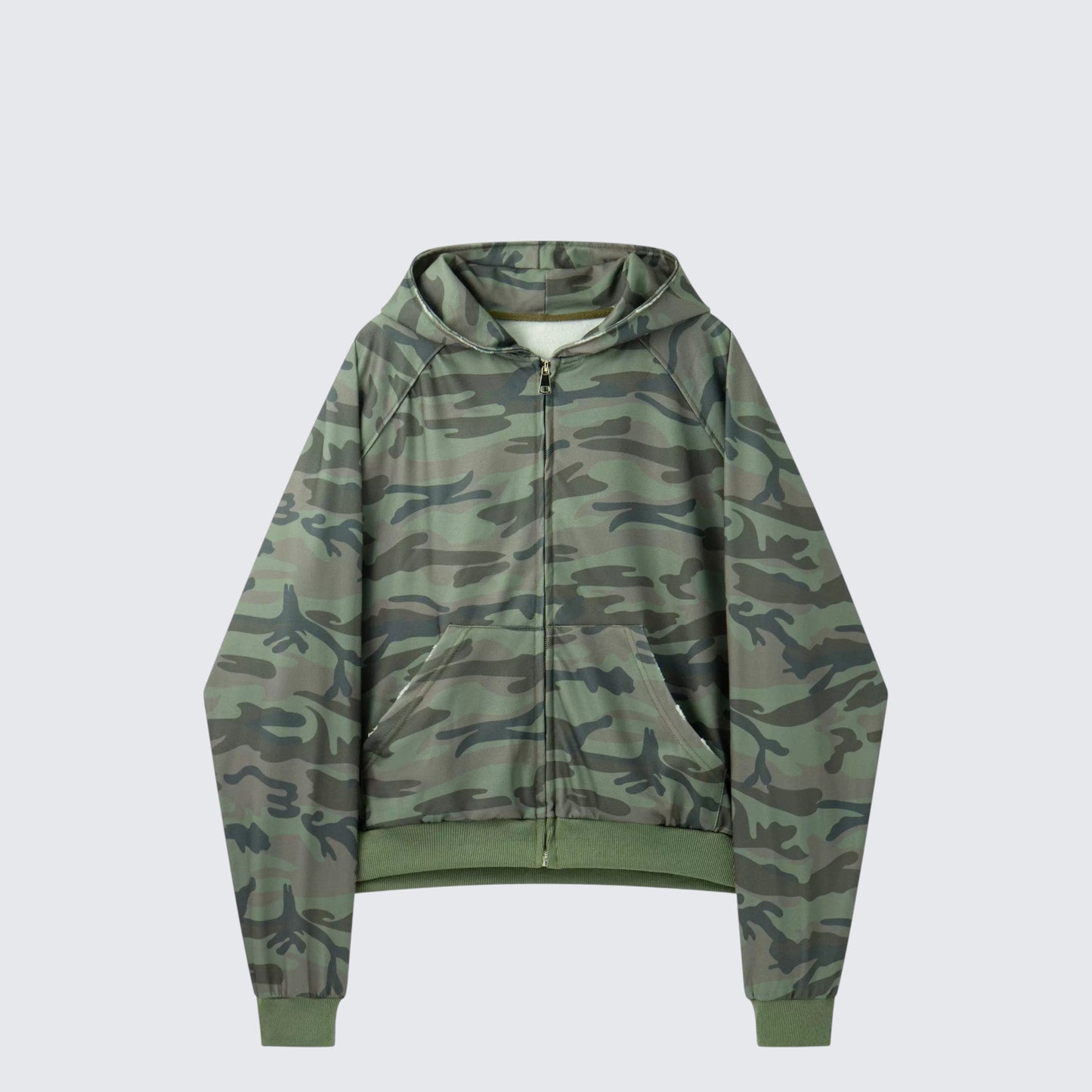Retro Camo Zip Hooded Jacket