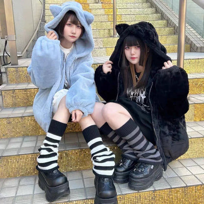 Cat Ear Faux Fur Coat