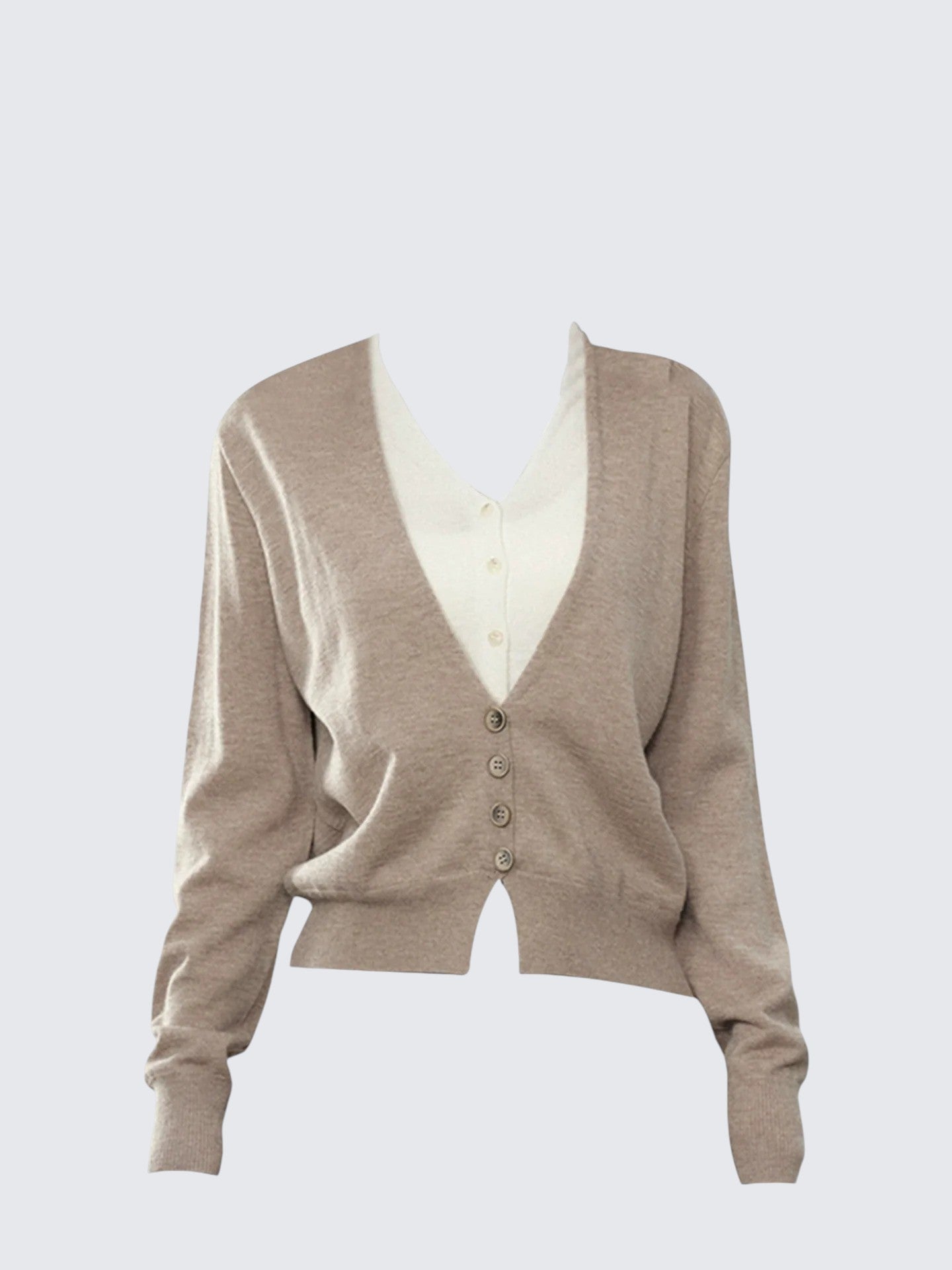 Layered V Neck Cardigan Women