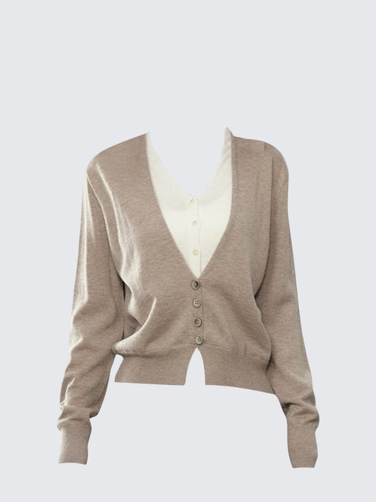 Layered V Neck Cardigan Women