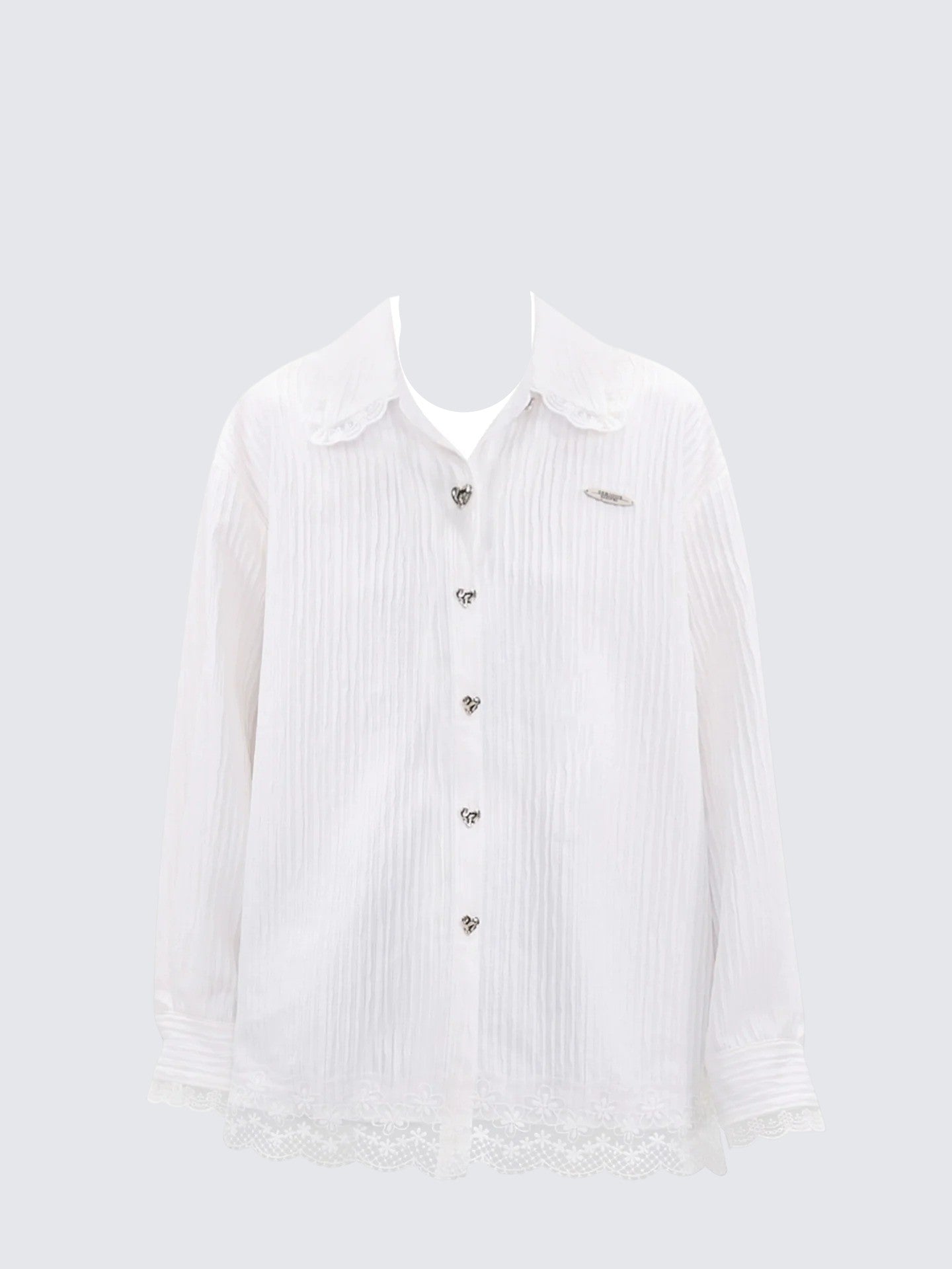 Lace Collar Vintage Long Sleeve Shirt Women