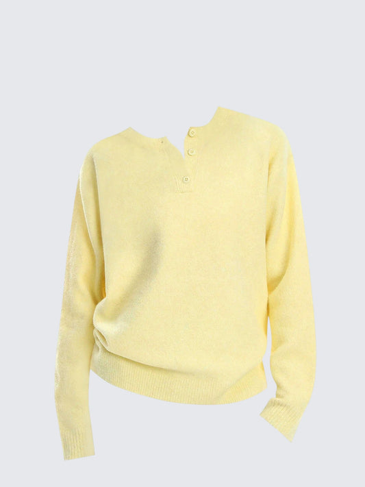 Dopamine Yellow Buttoned Pullover