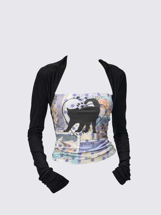 Layered Tube Knit Long Sleeve T-shirt Women