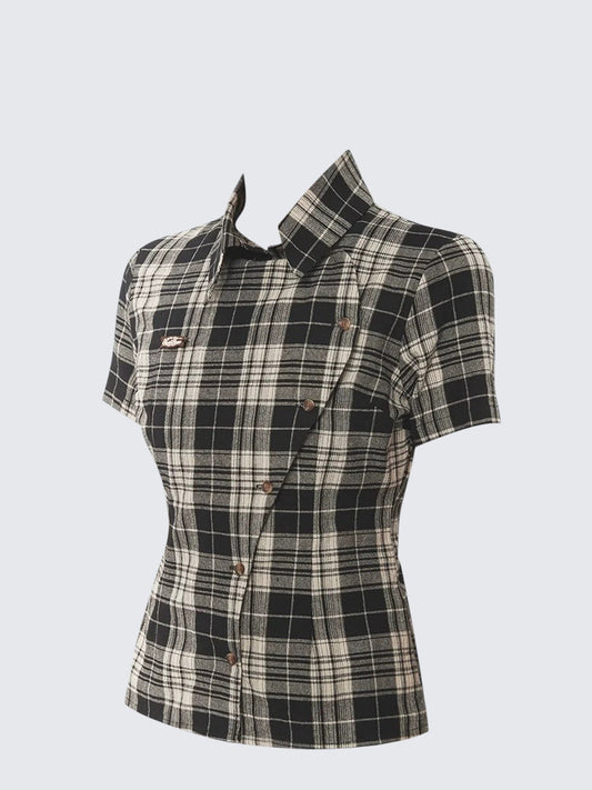 American Vintage Checkered Short Sleeve Shirt