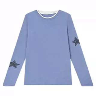Y2K Star Girl Print Two-Piece Long Sleeve Tee Layered Vest Set