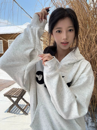 Retro Applique Embroidered Hoodie