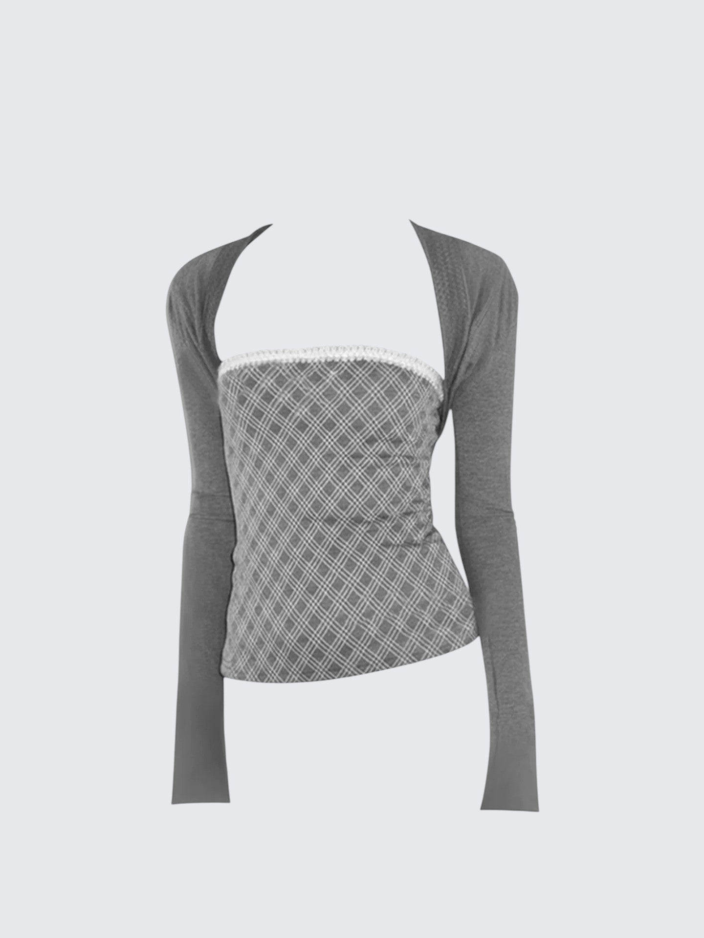 Vintage Checkered Bustier Set