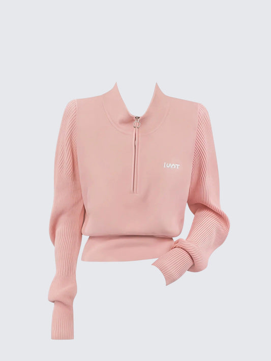 Korean Zip Half-Turtleneck Knit