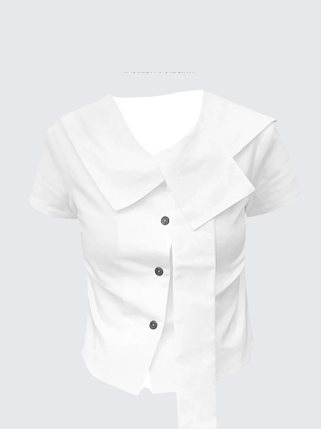French Preppy White Short Sleeve Shirt