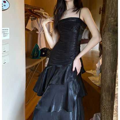 High-End Halter Mermaid Gown Dress for Adult Ceremonies