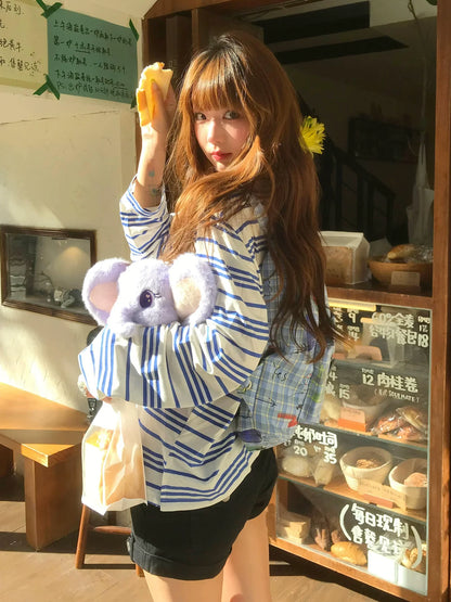 Blue Striped Polo Tee