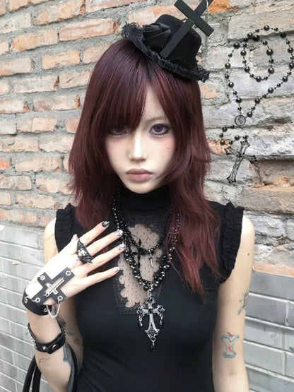 Y2K Cross Cutout Sleeveless Top